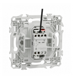 Schneider - Odace 2025 - va-et-vient ou poussoir lumineux/témoin LED verte 0,15mA - 10AX - blanc craie - Réf : S920263