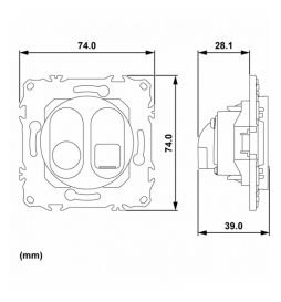 Schneider - Odace 2025 - prise mixte RJ45 Cat.6 STP + TV - blanc craie - Réf : S920141