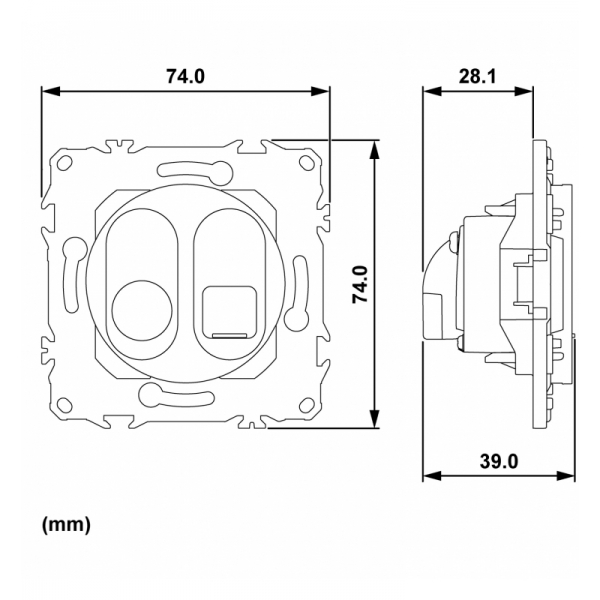 Schneider - Odace 2025 - prise mixte RJ45 Cat.6 STP + TV - blanc craie - Réf : S920141