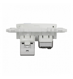 Schneider - Odace 2025 - prise mixte RJ45 Cat.6 STP + TV - blanc craie - Réf : S920141