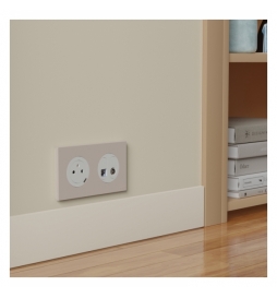 Schneider - Odace 2025 - prise mixte RJ45 Cat.6 STP + TV - blanc craie - Réf : S920141