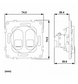 Schneider - Odace 2025 - prise double RJ45 - Cat6 STP grade 2TV min à grade 3TV - blanc craie - Réf : S920486