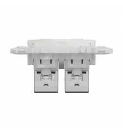Schneider - Odace 2025 - prise double RJ45 - Cat6 STP grade 2TV min à grade 3TV - blanc craie - Réf : S920486