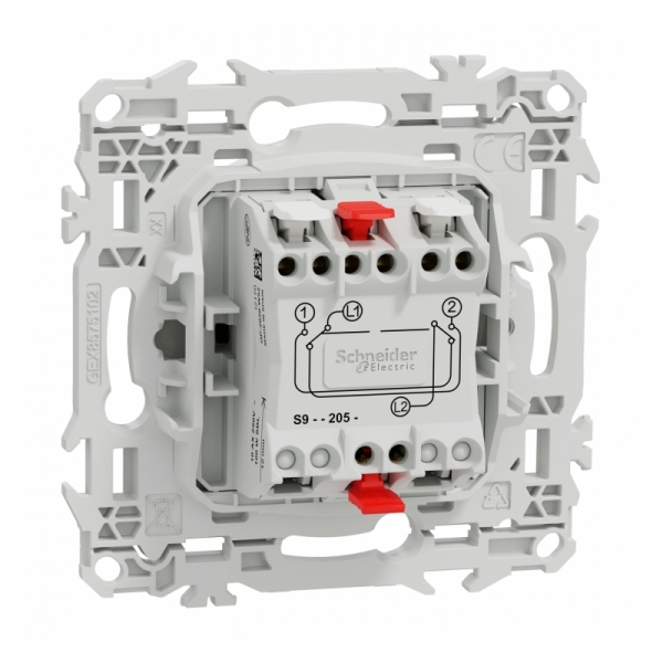 Schneider - Odace 2025 - permutateur - bornes automatiques - 10AX - blanc craie - Réf : S920205