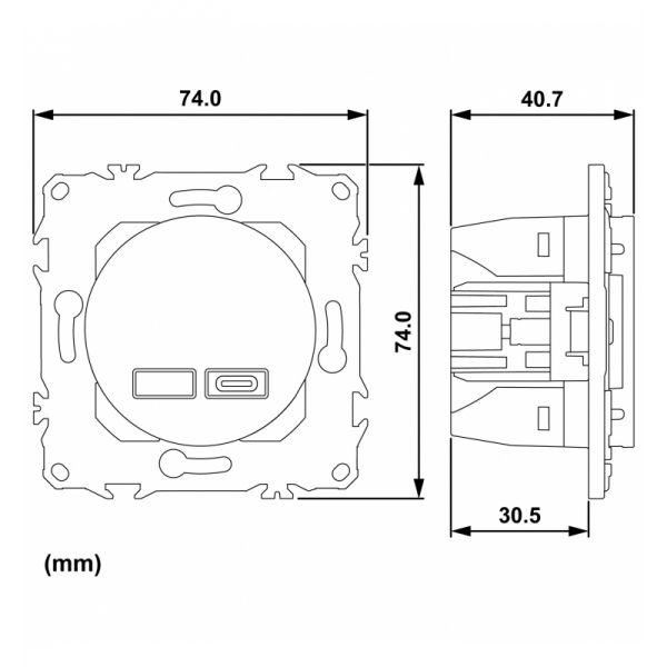 Schneider - Odace 2025 - chargeur USB-C 65W - forte puissance et charge rapide - blanc craie - Réf : S920406
