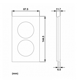 Schneider - Odace 2025 - plaque de finition 2 postes entraxe spécifique 57mm - Blanc craie - Réf : S920714