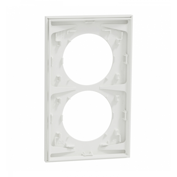 Schneider - Odace 2025 - plaque de finition 2 postes entraxe spécifique 57mm - Blanc craie - Réf : S920714