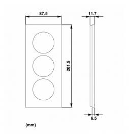 Schneider - Odace 2025 - plaque de finition 3 postes entraxe spécifique 57mm - Blanc craie - Réf : S920716