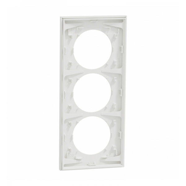 Schneider - Odace 2025 - plaque de finition 3 postes entraxe spécifique 57mm - Blanc craie - Réf : S920716