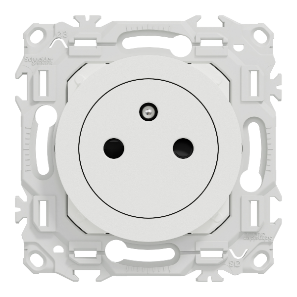 Schneider - Odace 2025 - prise 2P+T affleurante - bornes automatiques - blanc craie - Réf : S920052