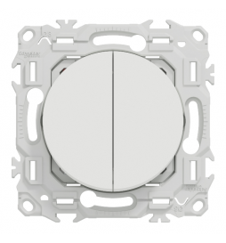 Schneider - Odace 2025 - double va-et-vient ou poussoir - 10AX - blanc craie - Réf : S920214