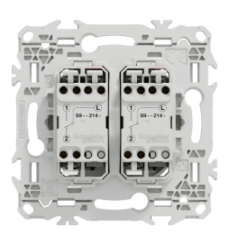 Schneider - Odace 2025 - double va-et-vient ou poussoir - 10AX - blanc craie - Réf : S920214