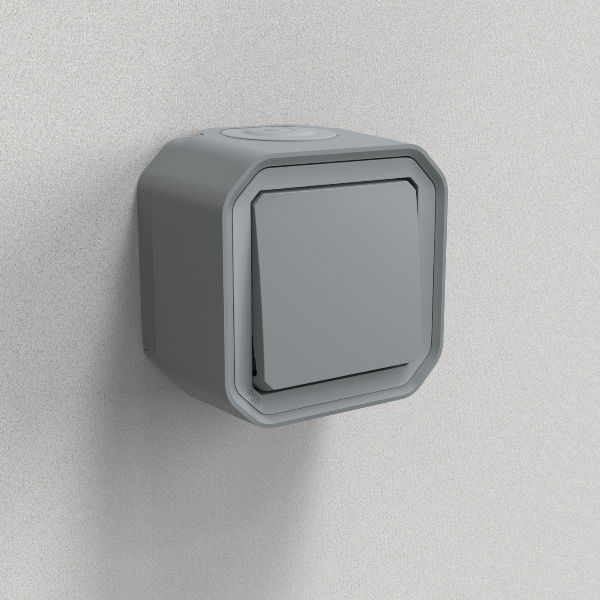 Legrand - Plexo L - Interrupteur / Va-et-vient - Saillie - Gris - IP55/IK08 - Réf : 069711L