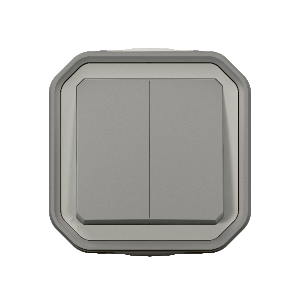Legrand - Commande double étanche pour réaliser 3 fonctions Plexo prêt à poser saillie - IP55 - IK08 - Gris - Réf : 069715L