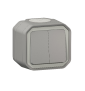Legrand - Plexo L - Commande double - 3 fonctions - saillie - IP55/IK08 - Gris - Réf : 069715L