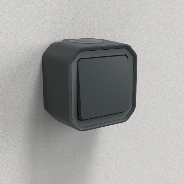 Legrand - Plexo L - Interrupteur / Va-et-vient - Saillie - Anthracite - IP55/IK08 - Réf : 069761L