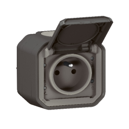 Legrand - Prise de courant 2P+T 16A étanche Plexo Saillie - IP55/IK08 - 250V - Anthr - Réf : 069791L
