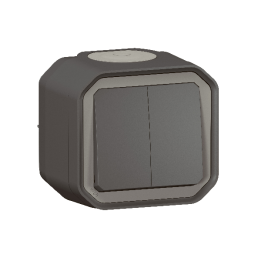 Legrand - Commande double étanche pour réaliser 3 fonctions Plexo prêt à poser saillie IP55 - IK08 - Anthracite - Réf : 069775L
