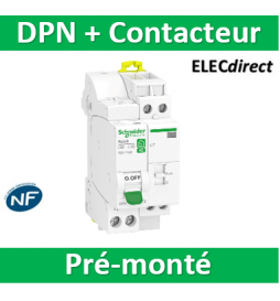 Schneider - Contacteur RESI9 Embrochable CT J/N heures creuses Bipolaire +Disj. 20A P+N - 2F - 20A - R9ECT620