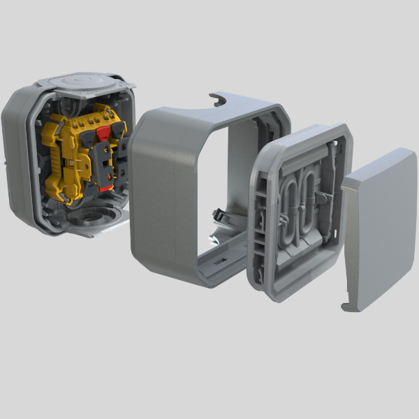 Legrand - Plexo L - Bouton poussoir - Saillie - Gris - 10A - IP55/IK08 - Réf : 069720L