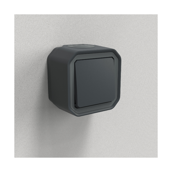 Legrand - Plexo L - Bouton poussoir - Saillie - Anthracite - 10A - IP55/IK08 - Réf : 069790L