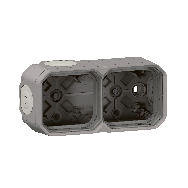 Legrand Plexo - Boîtier saillie étanche composable - 2 postes - horizontal/vertical - sans cloison - gris - Réf : 069672L