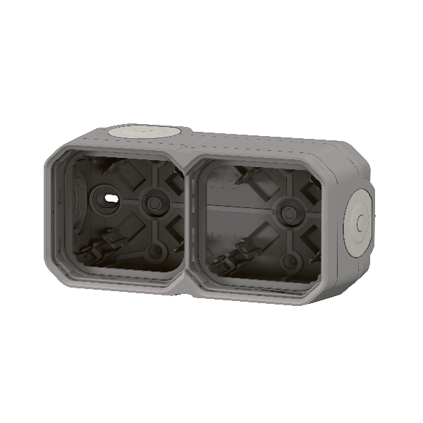 Legrand Plexo - Boîtier saillie étanche composable - 2 postes - horizontal/vertical - sans cloison - gris - Réf : 069672L