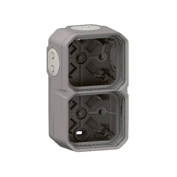 Legrand Plexo - Boîtier saillie étanche composable - 2 postes - horizontal/vertical - sans cloison - gris - Réf : 069672L