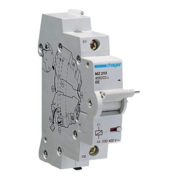 Hager - Bobine à émission - 230-415V AC - 110-130V DC - Réf : MZ203