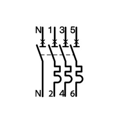 Hager - Disj. 3P+N - 6-10kA - Courbe C - 10A 3m - Réf : NFT810