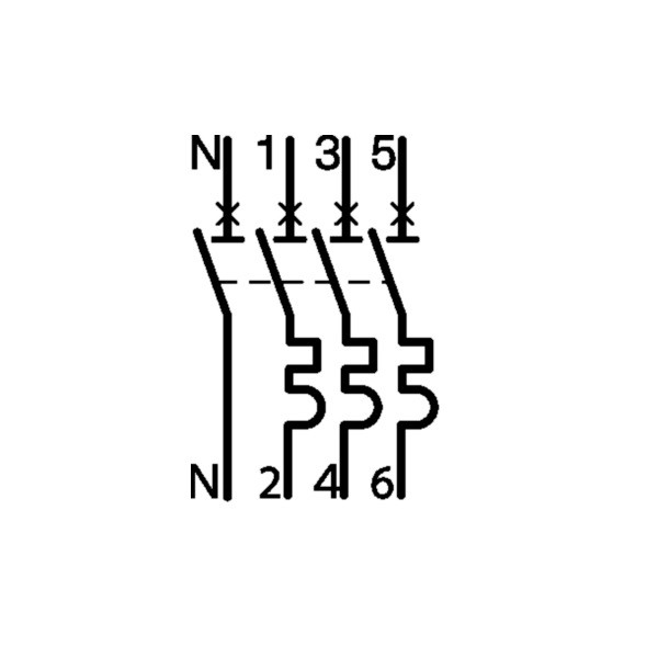 Hager - Disj. 3P+N - 6-10kA Courbe C - 16A 3m - Réf : NFT816