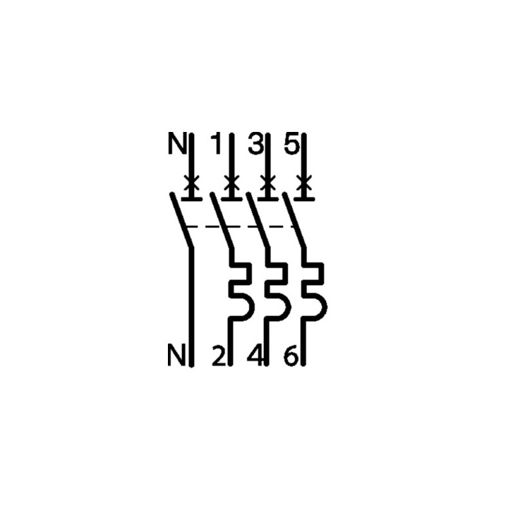 Hager - Disj. 3P+N - 6-10kA - Courbe C - 25A 3m - Réf : NFT825