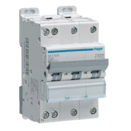 Hager - Disj. 3P+N - 6-10kA - Courbe C - 25A 3m - Réf : NFT825