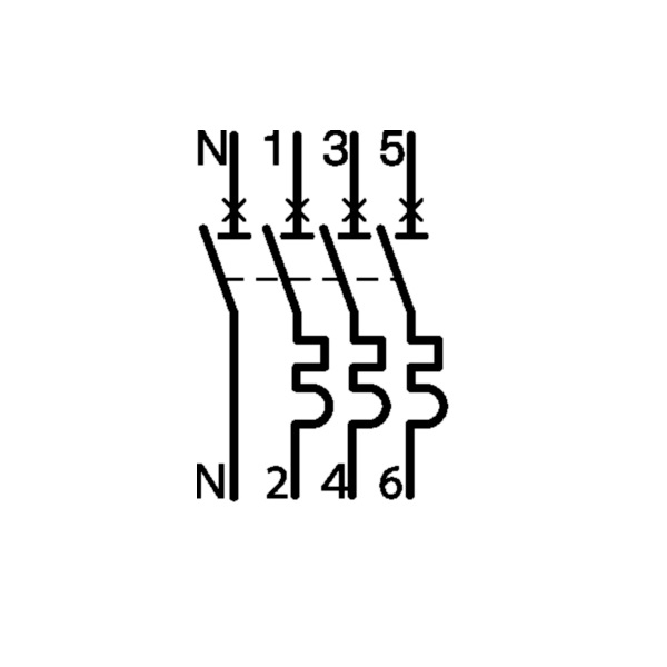 Hager - Disj. 3P+N - 6-10kA - Courbe C - 32A 3m - Réf : NFT832