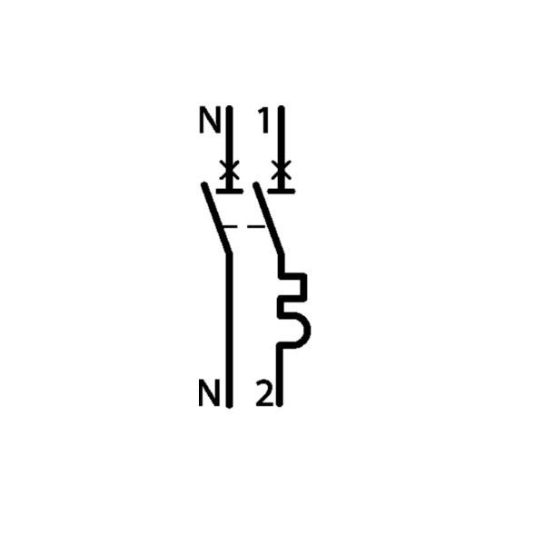 HAGER - Disjoncteur 1P+N 6-10kA - courbe D - 20A - 1 module - Réf : NGT720