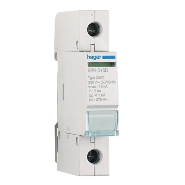 Hager - Cartouche Parafoudre 15KA 275V - Réf : SPN015D