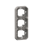Legrand - Plexo L - Support plaque étanche - Encastré - 3 postes - Horizontal ou vertical - Gris - Réf : 069687L