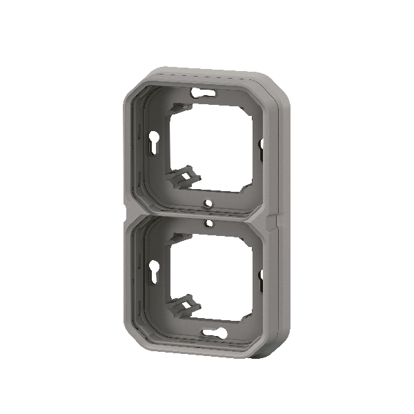 Legrand - Plexo L - Support plaque étanche - Encastré - 2 postes - Horizontal ou vertical - Gris - Réf : 069683L