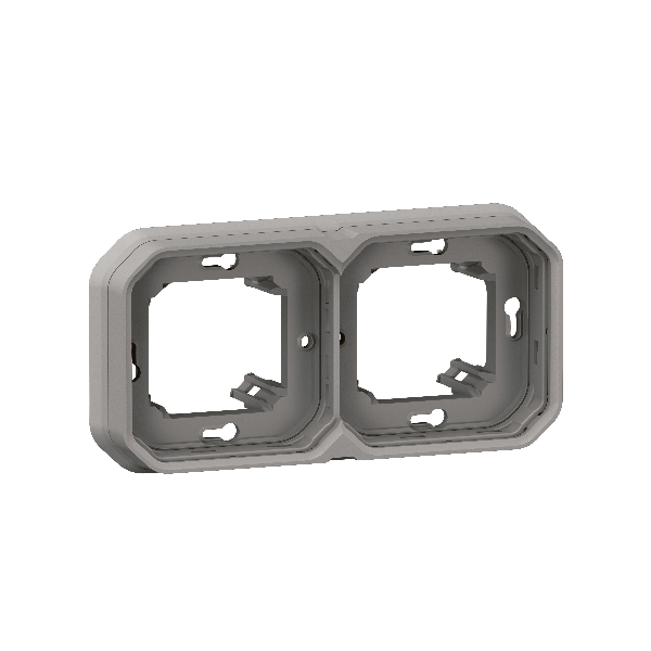 Legrand Plexo - Support plaque étanche - Encastré - 2 postes - Horizontal ou vertical - Gris - Réf : 069683L