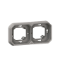 Legrand - Plexo L - Support plaque étanche - Encastré - 2 postes - Horizontal ou vertical - Gris - Réf : 069683L