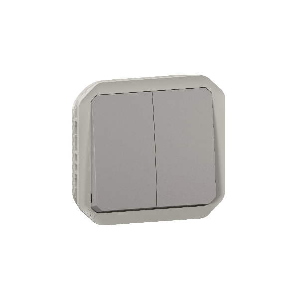 Legrand Plexo - Commande double - 3 fonctions - composable - étanche - IP55/IK08 - Gris - Réf : 069525L