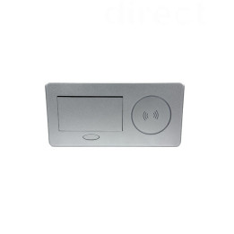 GTV Lighting - Bloc prise à encastrer AVARO - chargeur induction - 1 prise - 2 USB - Aluminium - Réf.: AE-PB1FAVAP-53