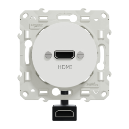 Schneider - Odace 2011 - Prise HDMI Type A - Blanc - Réf : S520462