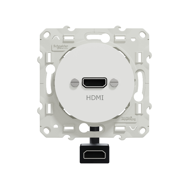 Schneider - Odace 2011 - Prise HDMI Type A - Blanc - Réf : S520462