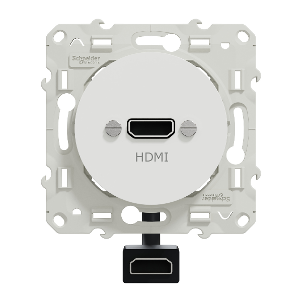Schneider - Odace 2011 - Prise HDMI Type A - Blanc - Réf : S520462