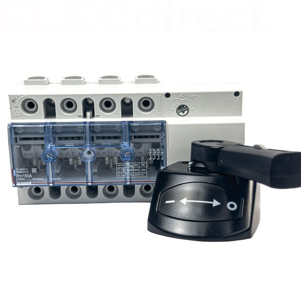 Legrand - Vistop - Interrupteur-Sectionneur - Avec commande latéral et poignée noire - 160A - 4P - Réf : 022556