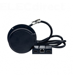 GTV Lighting - Bloc prise encastrable - chargeur induction 5W - 1 prise, 2 USB, RJ45 et HDMI - Noir - Réf.: AE-BPW1FACP-20