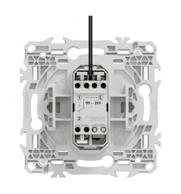 Schneider - Odace 2025 - va-et-vient ou poussoir lumineux/témoin LED verte 0,15mA - 10AX - blanc craie - Réf : S920263