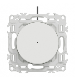 Schneider - Odace 2025 - va-et-vient ou poussoir lumineux/témoin LED verte 0,15mA - 10AX - blanc craie - Réf : S920263
