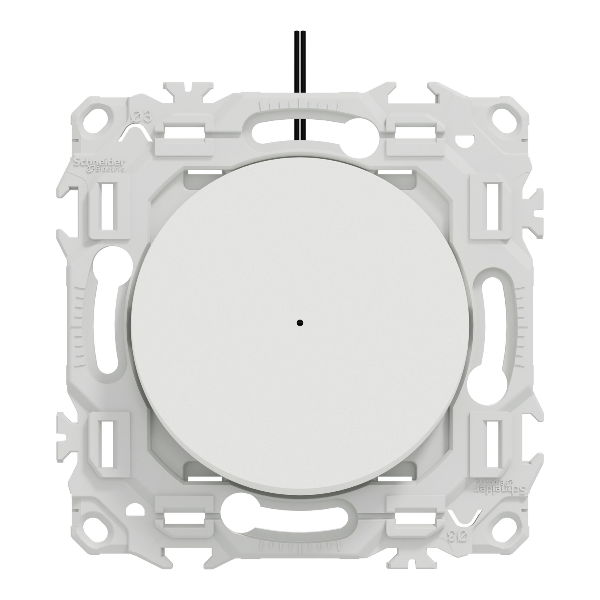 Schneider - Odace 2025 - va-et-vient ou poussoir lumineux/témoin LED verte 0,15mA - 10AX - blanc craie - Réf : S920263